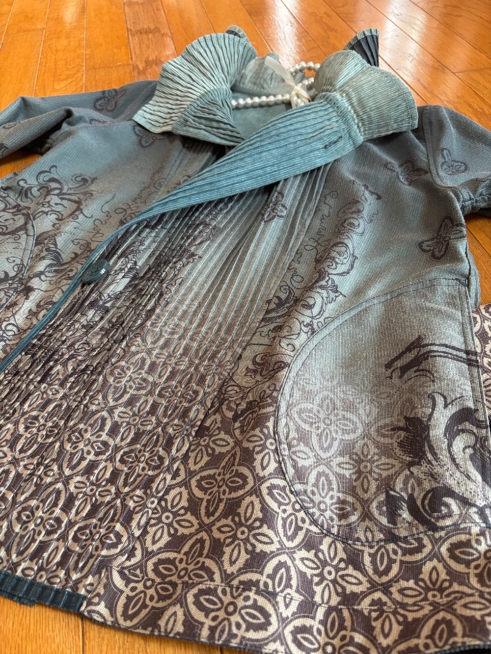 Lindi Reversible Women's Corduroy Jean Jacket - Ombré Teal 🤍Medium - Picture 10 of 12